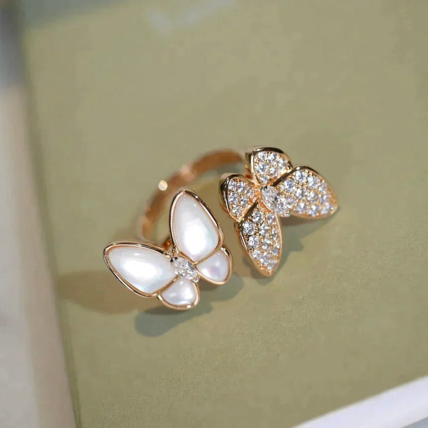 [Spark]TWIN BUTTERFLY DIAMOND MOP RING