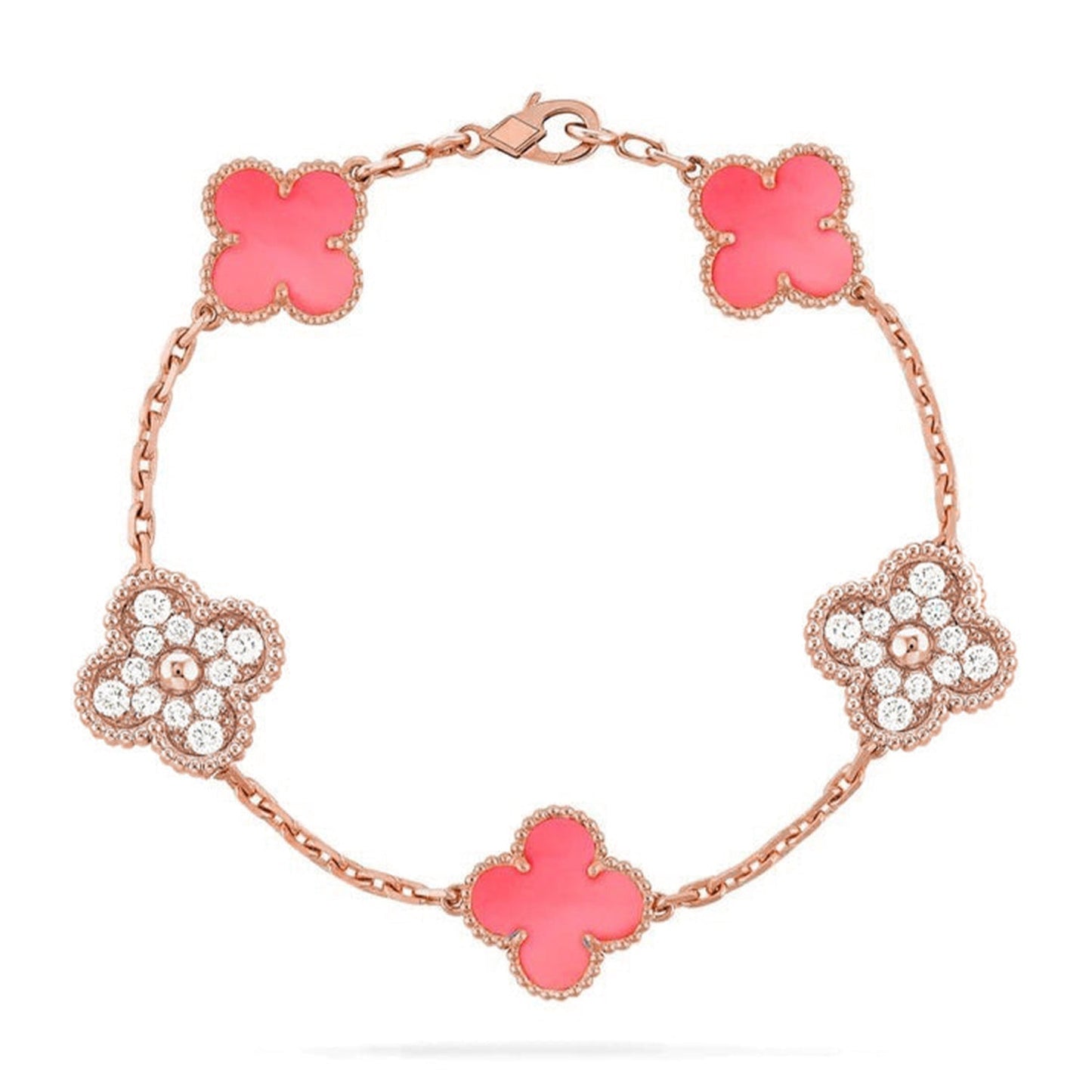 [Spark] CLOVER 5 MOTIFS  PINK MOP BRACELET COLLECTION
