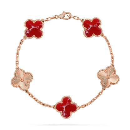 [Spark]CLOVER 5 MOTIF RED PATTERN BRACELET COLLECTION