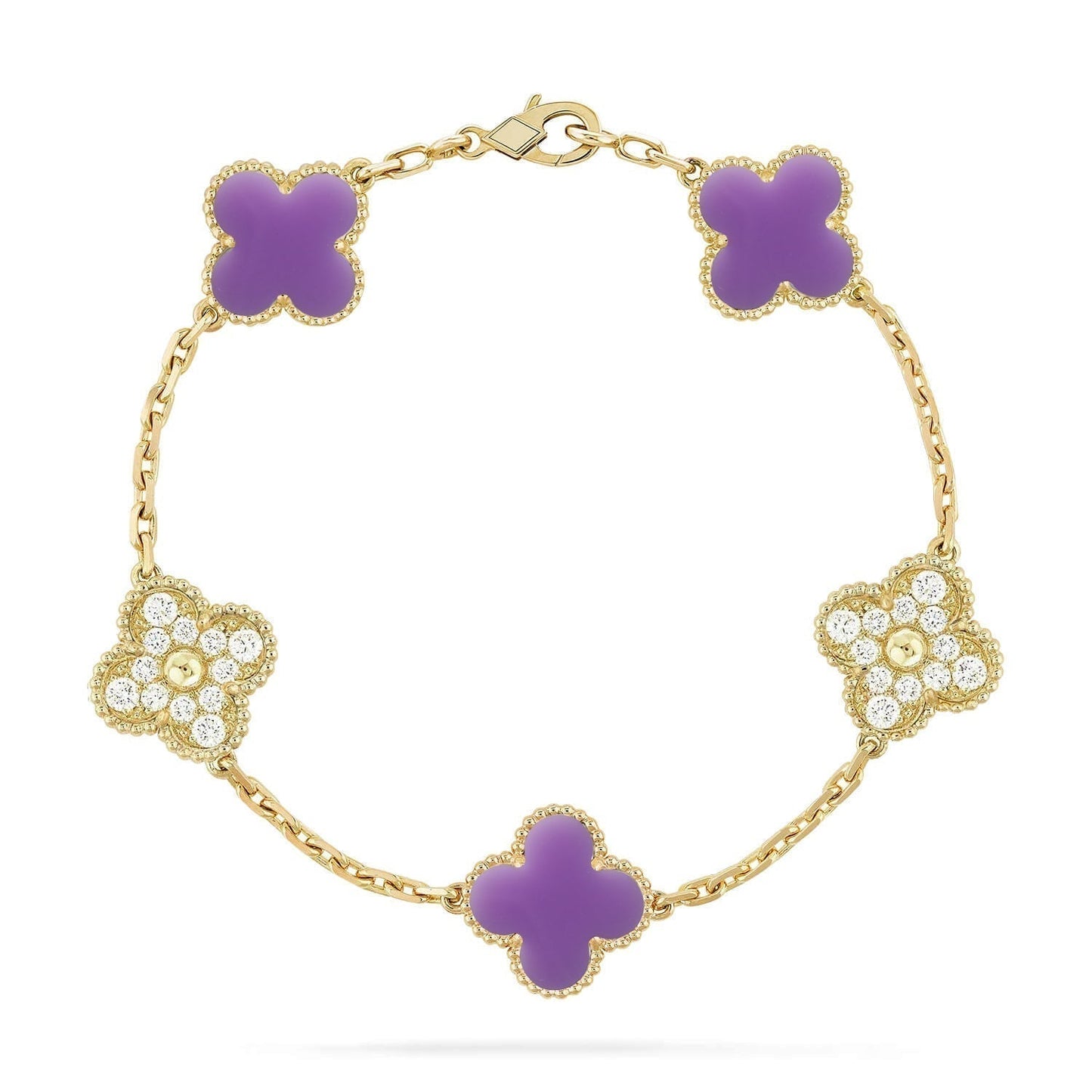 [Spark]CLOVER 5 MOTIF LIGHT PURPLE BRACELET COLLECTION