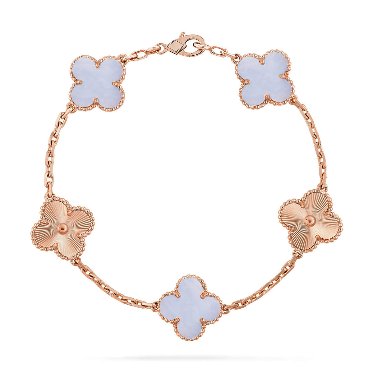 [Spark] CLOVER 5 MOTIF PURPLE CHALCEDONY BRACELET COLLECTION