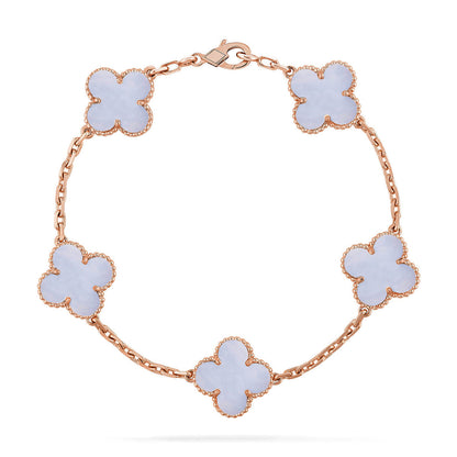 [Spark] CLOVER 5 MOTIF PURPLE CHALCEDONY BRACELET COLLECTION