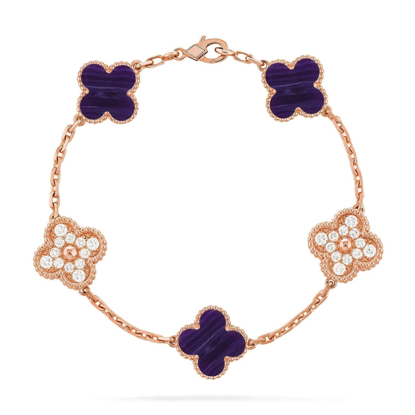 [Spark]CLOVER 5 MOTIF PURPLE STRIPES BRACELET COLLECTION