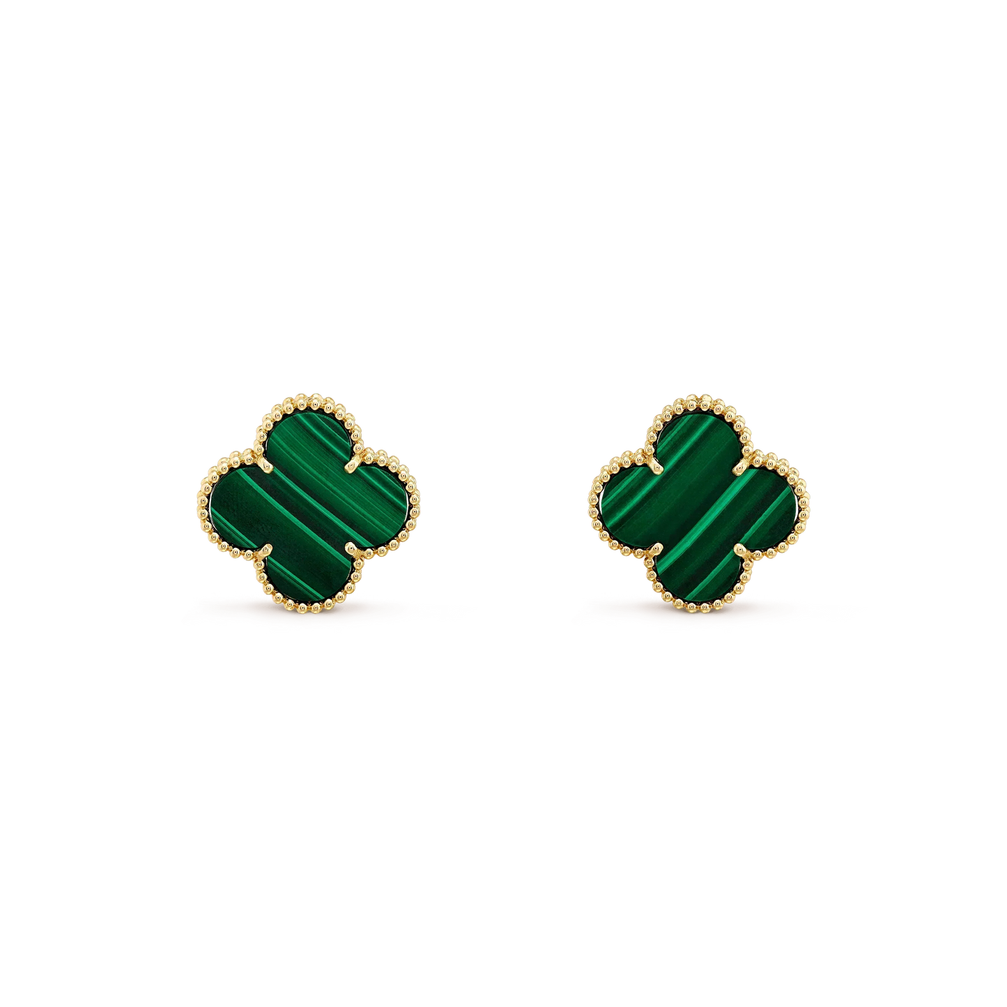 [Spark]CLOVER MINI 9.5MM MALACHITE  EARRINGS