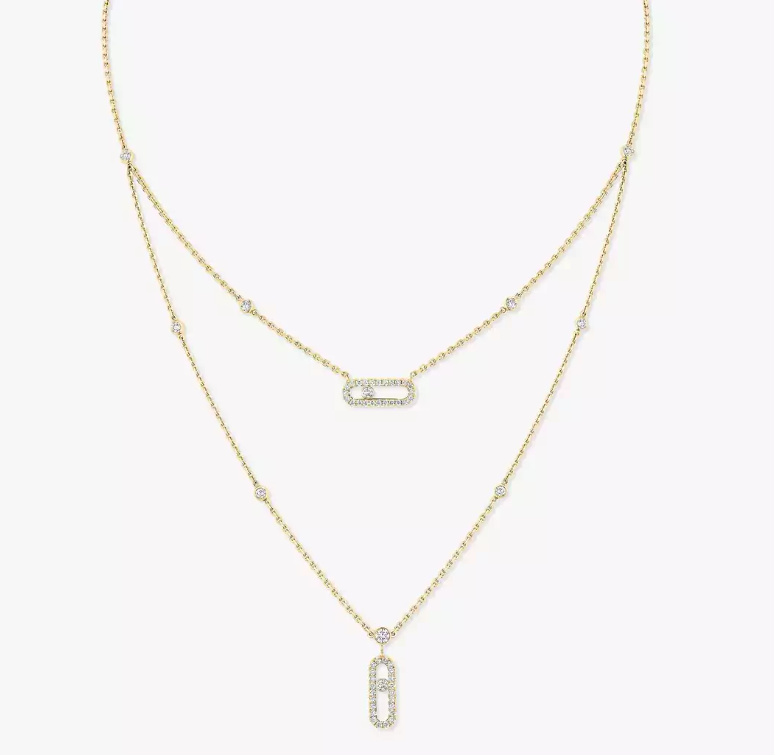 [Spark]MS Double-Circle Full-Diamond Necklace