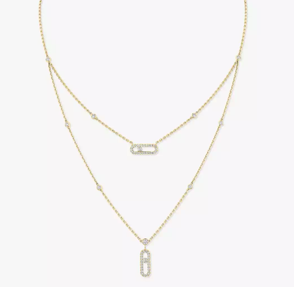 [Spark]MS Double-Circle Full-Diamond Necklace