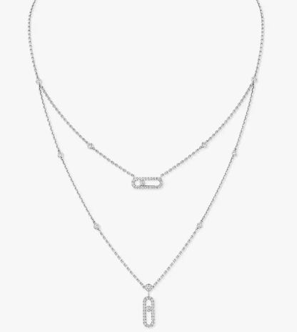 [Spark]MS Double-Circle Full-Diamond Necklace
