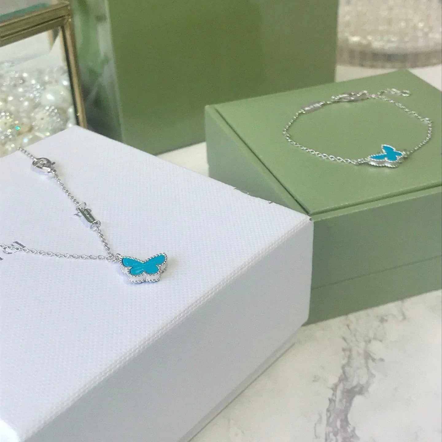 [Spark]BUTTERFLY TURQUOISE BUTTERFLY BRACELET SILVER