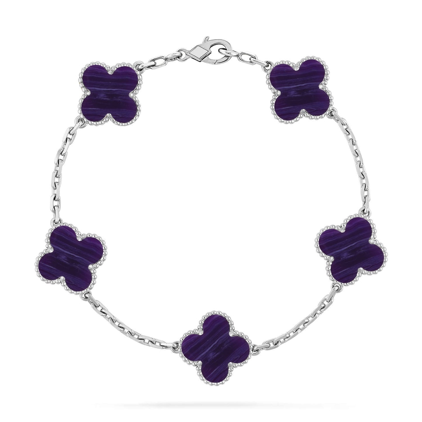 [Spark]CLOVER 5 MOTIF PURPLE STRIPES BRACELET COLLECTION
