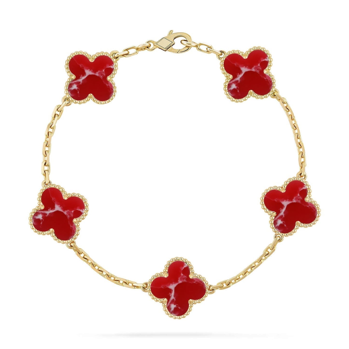 [Spark]CLOVER 5 MOTIF RED PATTERN BRACELET COLLECTION