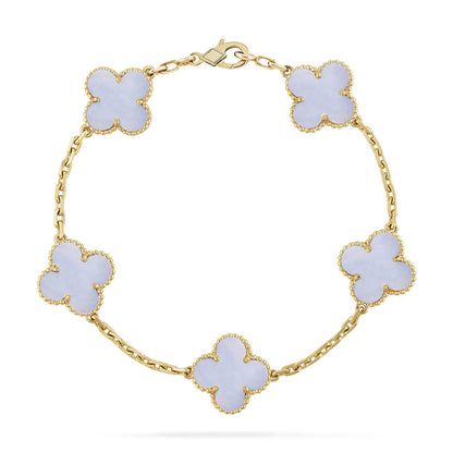 [Spark] CLOVER 5 MOTIF PURPLE CHALCEDONY BRACELET COLLECTION
