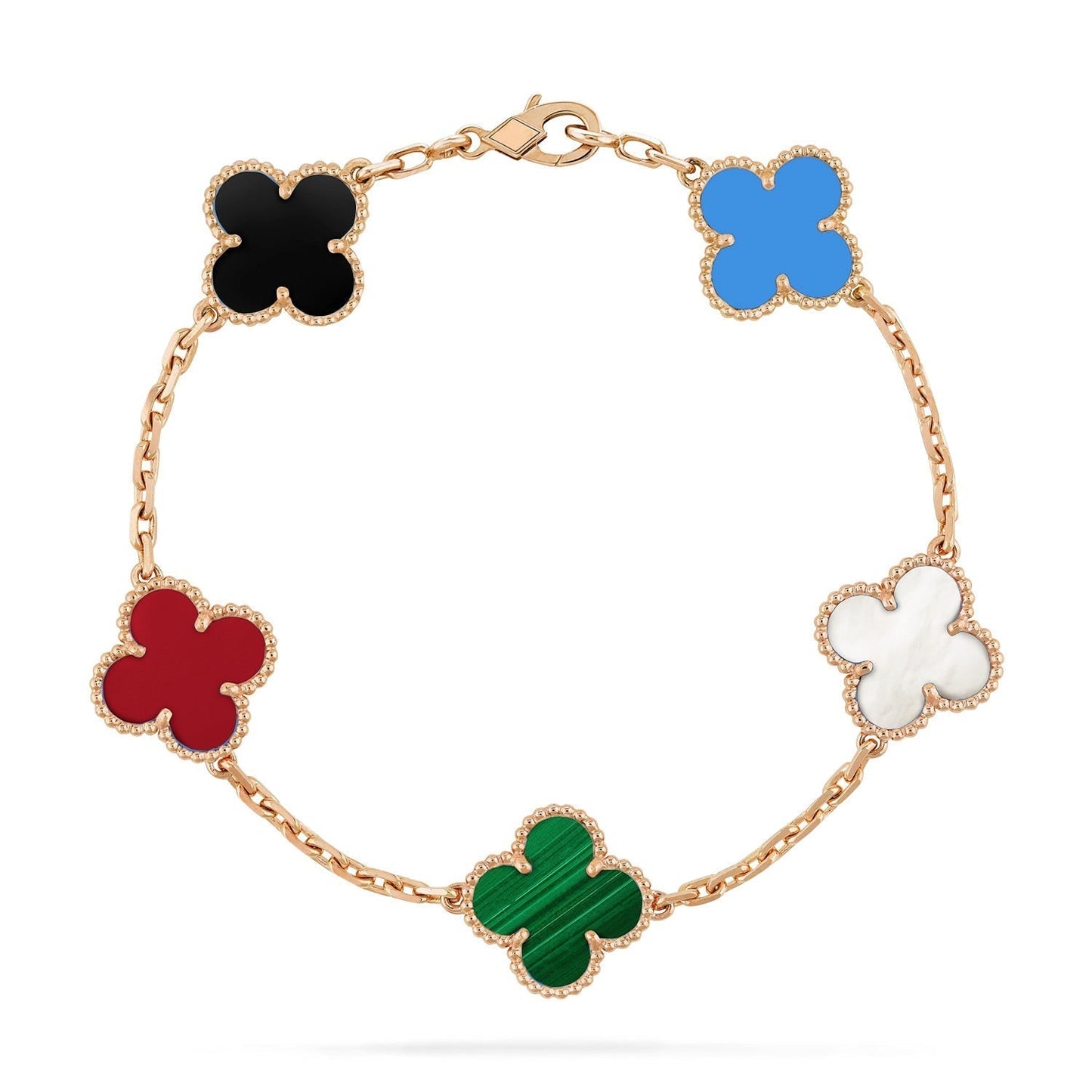[Spark]CLOVER 5 MOTIFS MULTICOLOR BRACELET