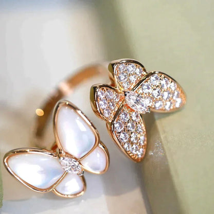 [Spark]TWIN BUTTERFLY DIAMOND MOP RING