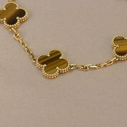 [Spark] CLOVER 5 MOTIFS TIGER EYE BRACELET COLLECTION