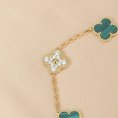 [Spark] CLOVER 5 MOTIF MALACHITE BRACELET COLLECTION