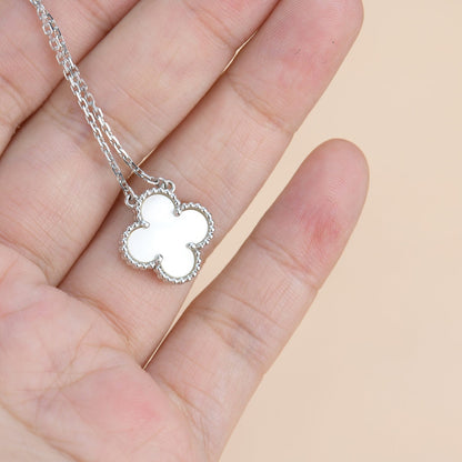 [Spark]CLOVER  15MM WHITE MOTHER-OF-PEARL SILVER
