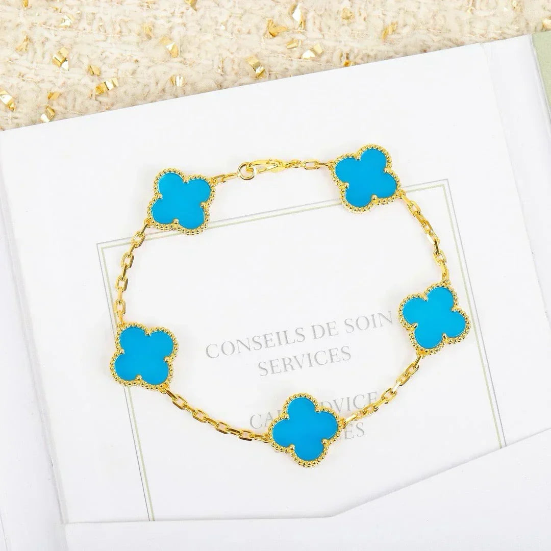 [Spark] CLOVER 5 MOTIF TURQUOISE BRACELET COLLECTION