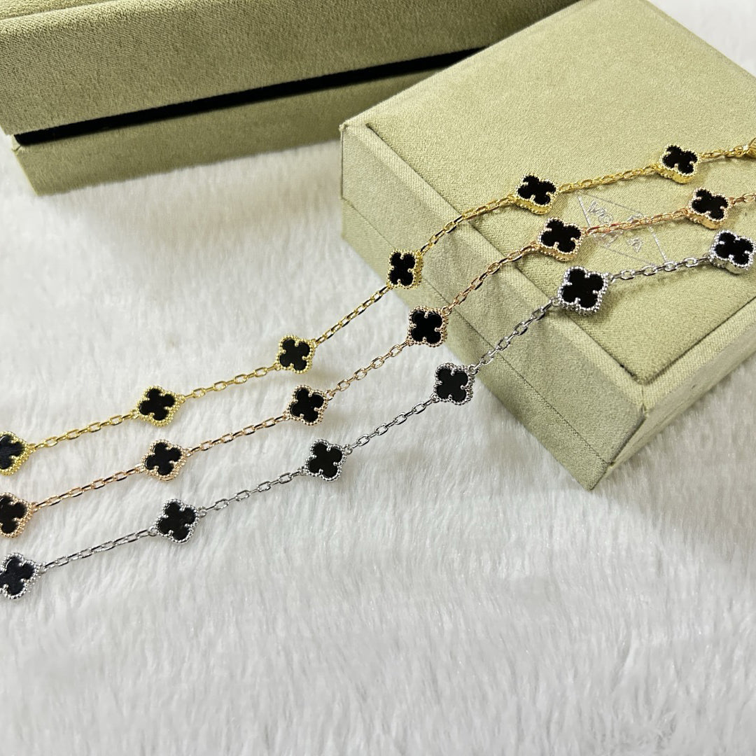 [Spark]CLOVER 6 MOTIF  ONYXS BRACELET-w