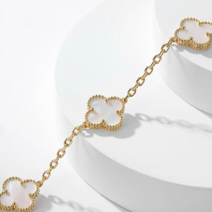 [Spark]CLOVER 10 MOTIFS WHITE MOTHER OF PEARL NECKLACE