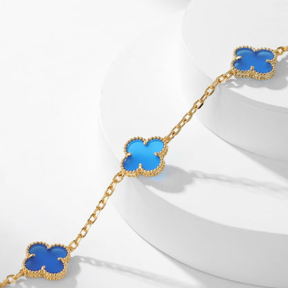 [Spark]CLOVER 10 MOTIFS BLUE AGATE NECKLACE