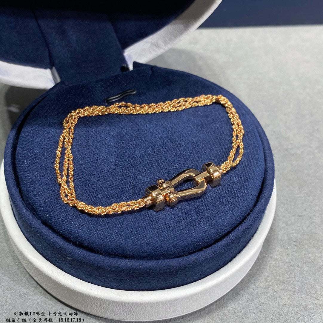 [Spark]FORCE SMALL HORSESHOE  DIAMOND CHAIN ROPE BRACELET