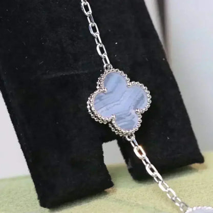 [Spark] CLOVER 5 MOTIF PURPLE CHALCEDONY BRACELET COLLECTION