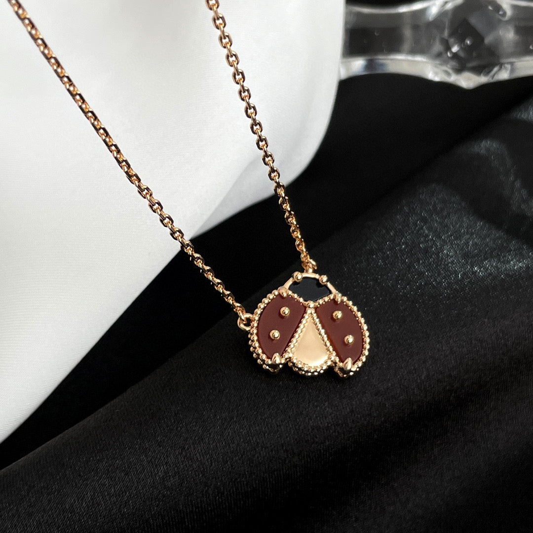 [Spark]LUCKY  CARNELIANS LADYBUG NECKLACE