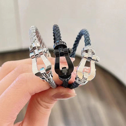 [Spark]FORCE LARGE HORSESHOE FULL DIAMOND BRACELET SILVER