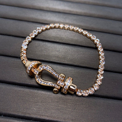[Spark]FORCE  LARGE HORSESHOE FULL DIAMOND TENNIS BRACELET