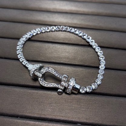 [Spark]FORCE  LARGE HORSESHOE FULL DIAMOND TENNIS BRACELET