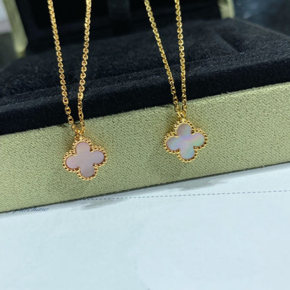 [Spark]CLOVER 15MM PINK MOTHER-OF-PEARL SINGLE FLOWER NECKLACE