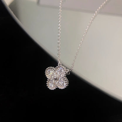 [Spark]CLOVER 15MM DIAMOND SINGLE FLOWER NECKLACE