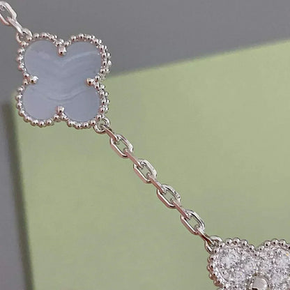 [Spark] CLOVER 5 MOTIF PURPLE CHALCEDONY BRACELET COLLECTION