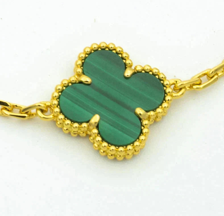 [Spark] CLOVER 5 MOTIF MALACHITE BRACELET COLLECTION