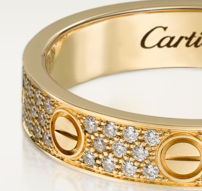 [Spark]LOVE RING 4mm-wide full-diamond ring GOLD