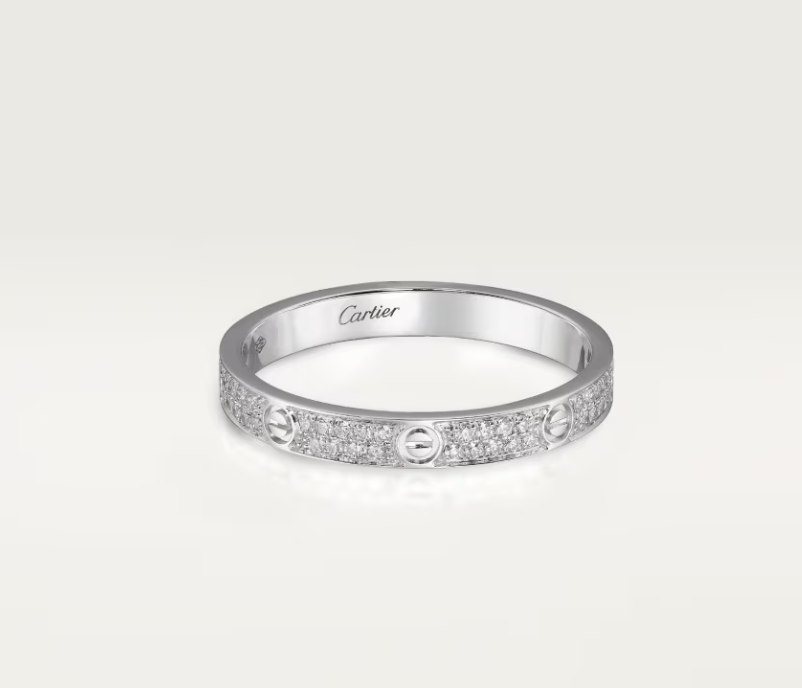 [Spark]LOVE RING 2.6mm-wide full-diamond ring silver