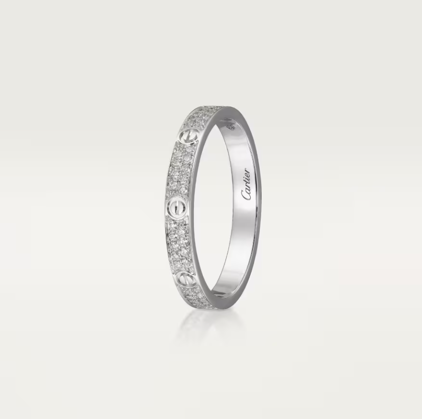 [Spark]LOVE RING 2.6mm-wide full-diamond ring silver