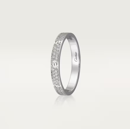 [Spark]LOVE RING 2.6mm-wide full-diamond ring silver