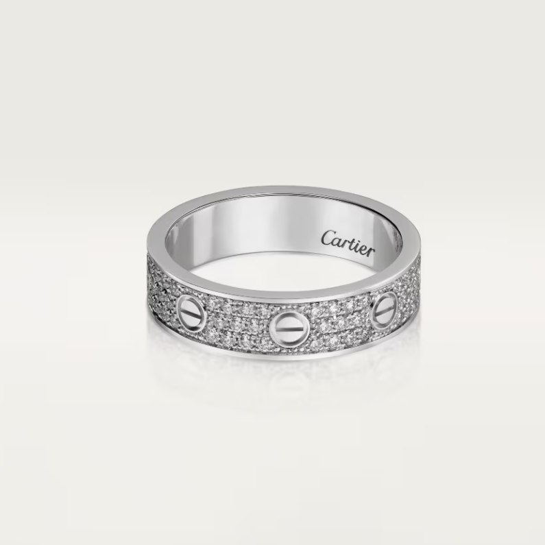 [Spark]LOVE RING 4mm-wide full-diamond ring silver