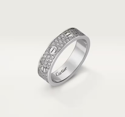 [Spark]LOVE RING 4mm-wide full-diamond ring silver
