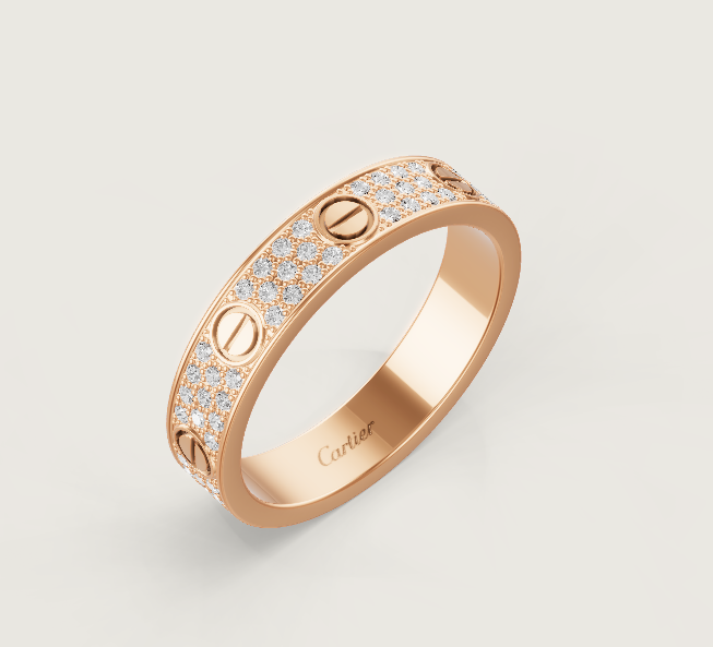 [Spark]LOVE RING 4mm-wide full-diamond ring Spark Gold
