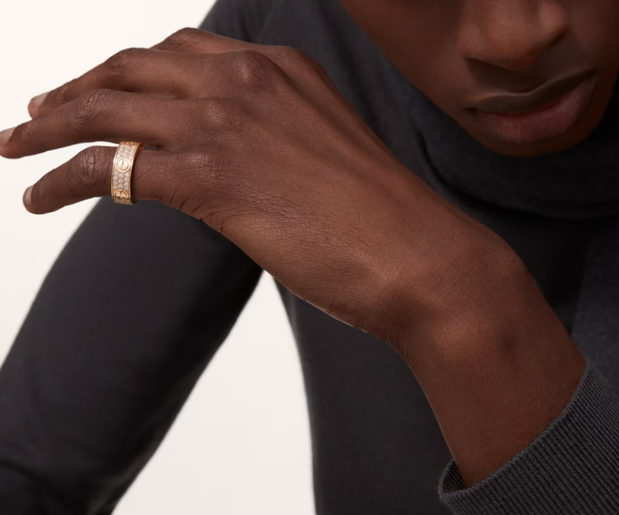 [Spark]LOVE RING 6.5mm-wide full-diamond ring Spark Gold