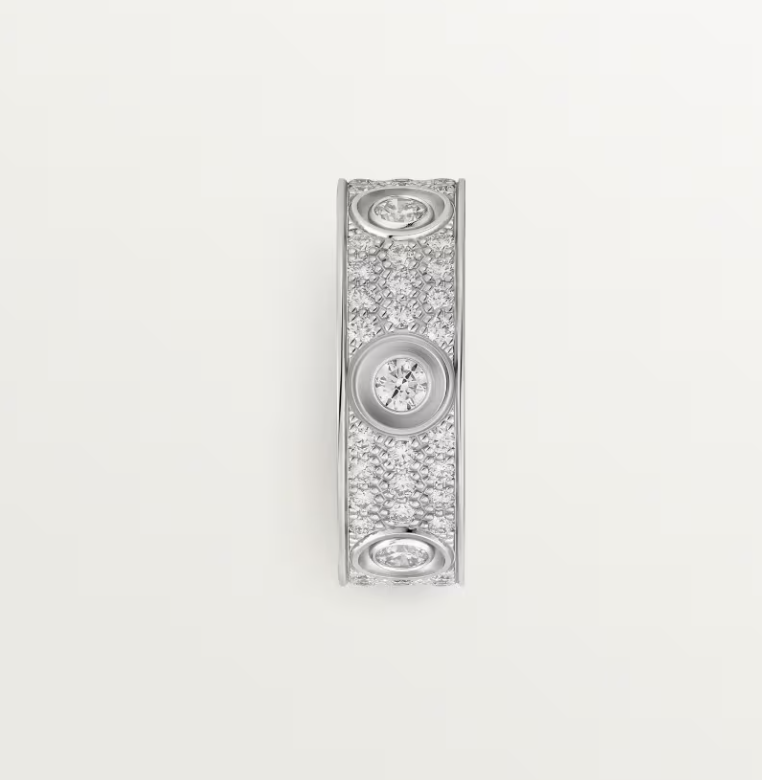 [Spark]LOVE RING 6.5MM Full Diamond, 6 Major Diamonds Silver