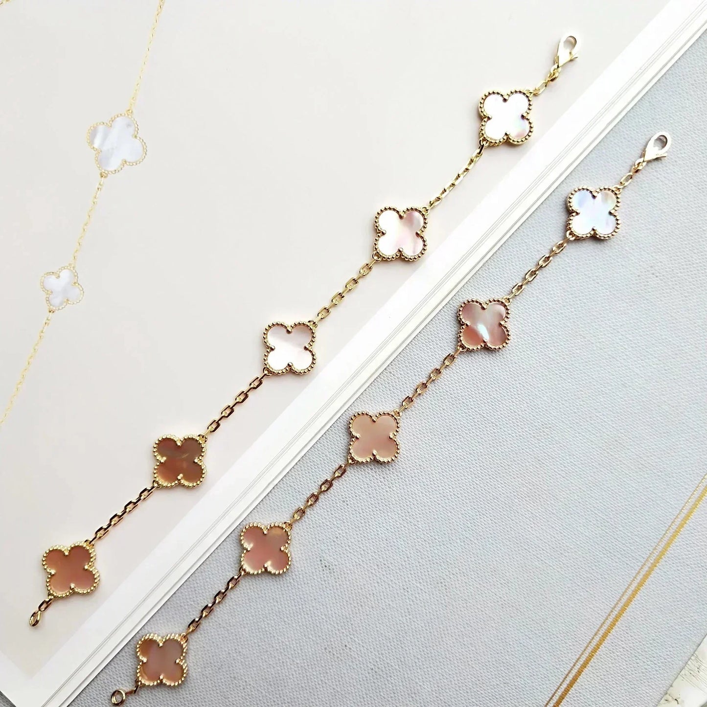 [Spark] CLOVER 5 MOTIFS  PINK MOP BRACELET COLLECTION