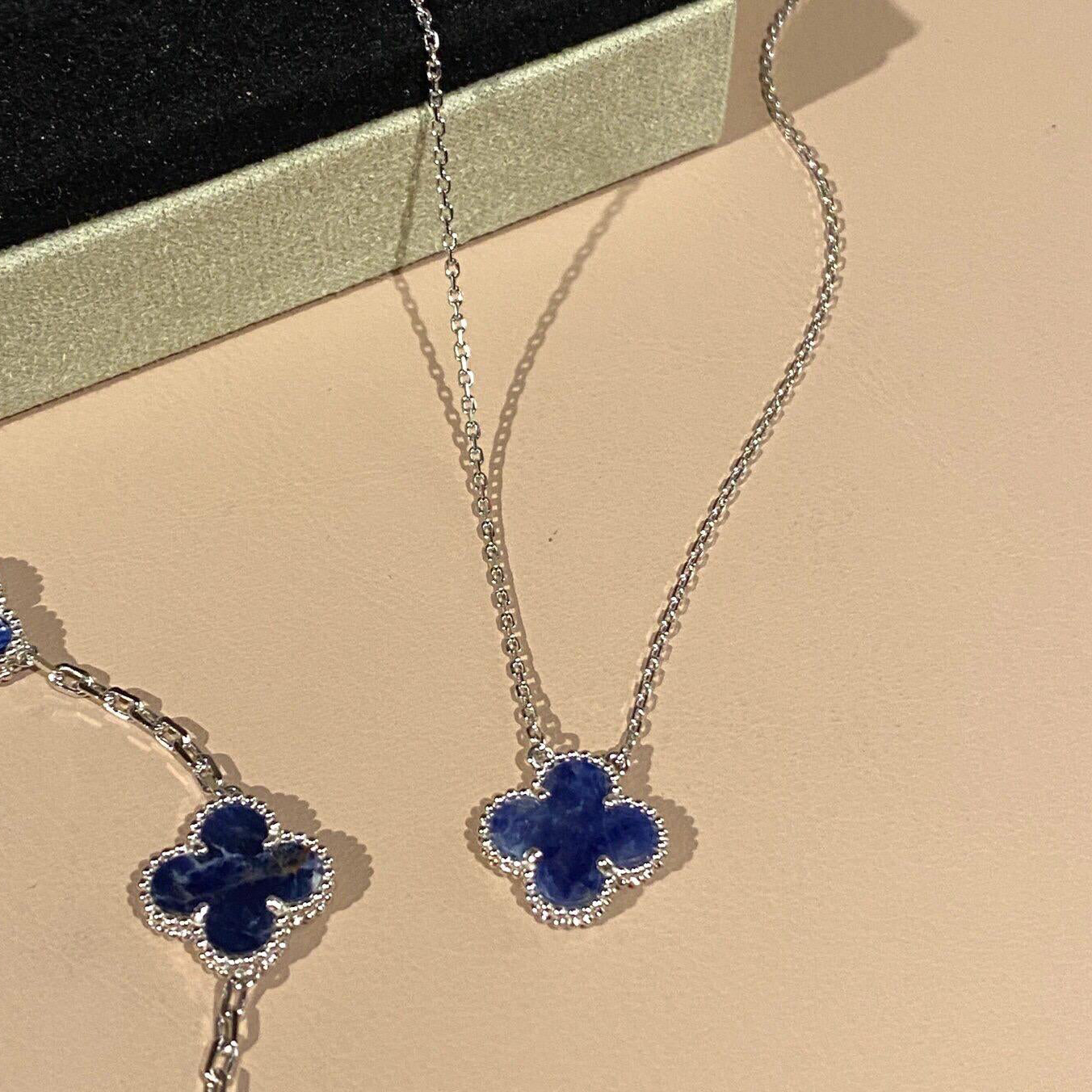 [Spark]CLOVER 15MM PIETERSITE NECKLACE SILVER