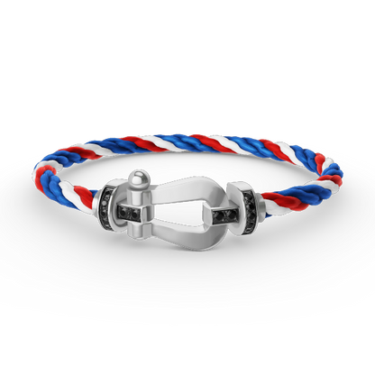 [Spark]FORCE LARGE HORSESHOE BLACK DIAMOND BRACELET SILVER