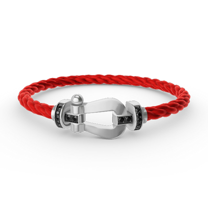 [Spark]FORCE LARGE HORSESHOE BLACK DIAMOND BRACELET SILVER