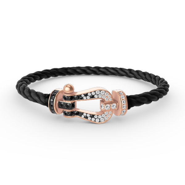 [Spark]FORCE LARGE HORSESHOE BLACK WHITE DIAMOND BRACELET Spark GOLD