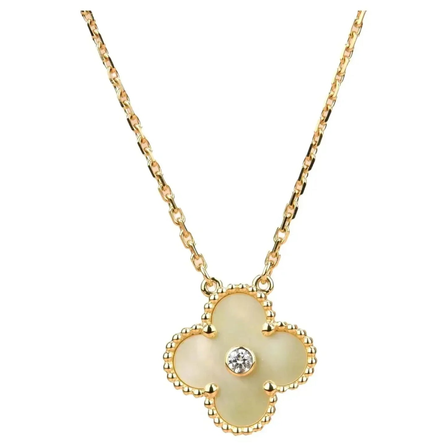 [Spark]CLOVER 15MM DIAMOND GOLD MOTHER OF PEARL NECKLACE