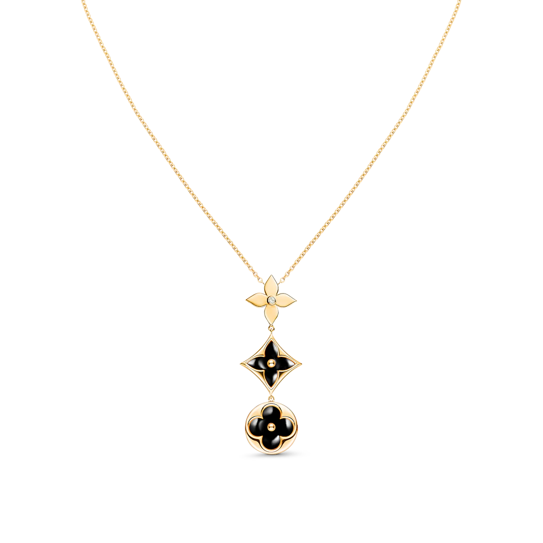 [Spark]STAR AND SUN ONYX PINK GOLD NECKLACE